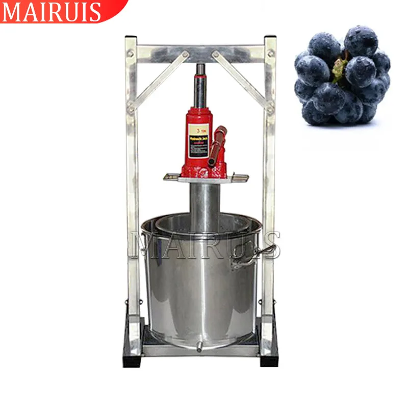 36L Commercial Manual Hydraulic Jack Honey Press Machine  Stainless Steel Hand Grape Juicer