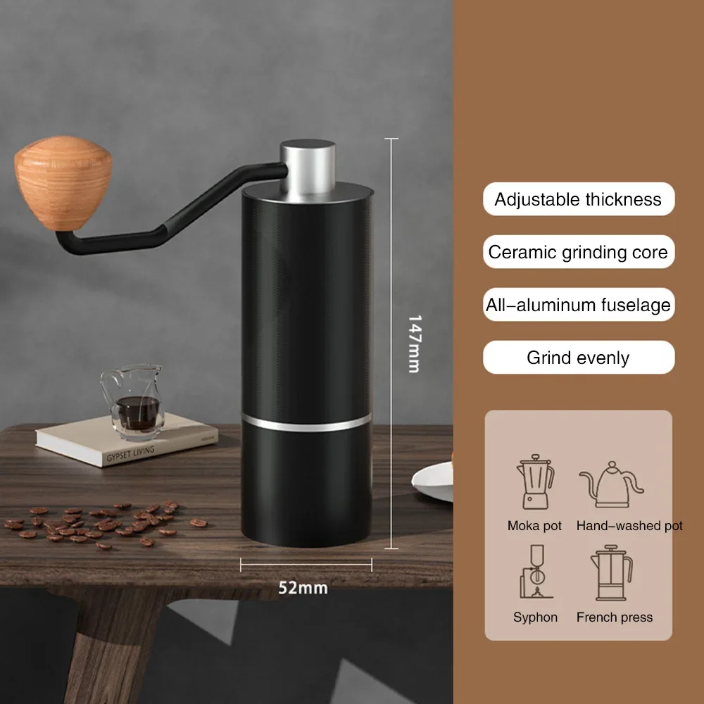 ขายเครื่องบดกาแฟ เครื่องบดมือความจุ 20 กรัมพร้อมเครื่องบดเมล็ดกาแฟด้วยตนเองสแตนเลสแบบปรับได้ภายนอก