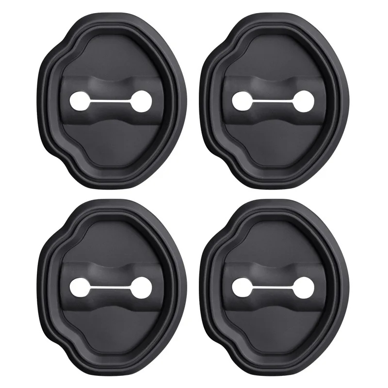 

For Mercedes Benz A B C Class GLB GLA CLA EQB EQA 2019-2024 Silica Gel Black Car Door Lock Cover Trim Sticker Car Accessories