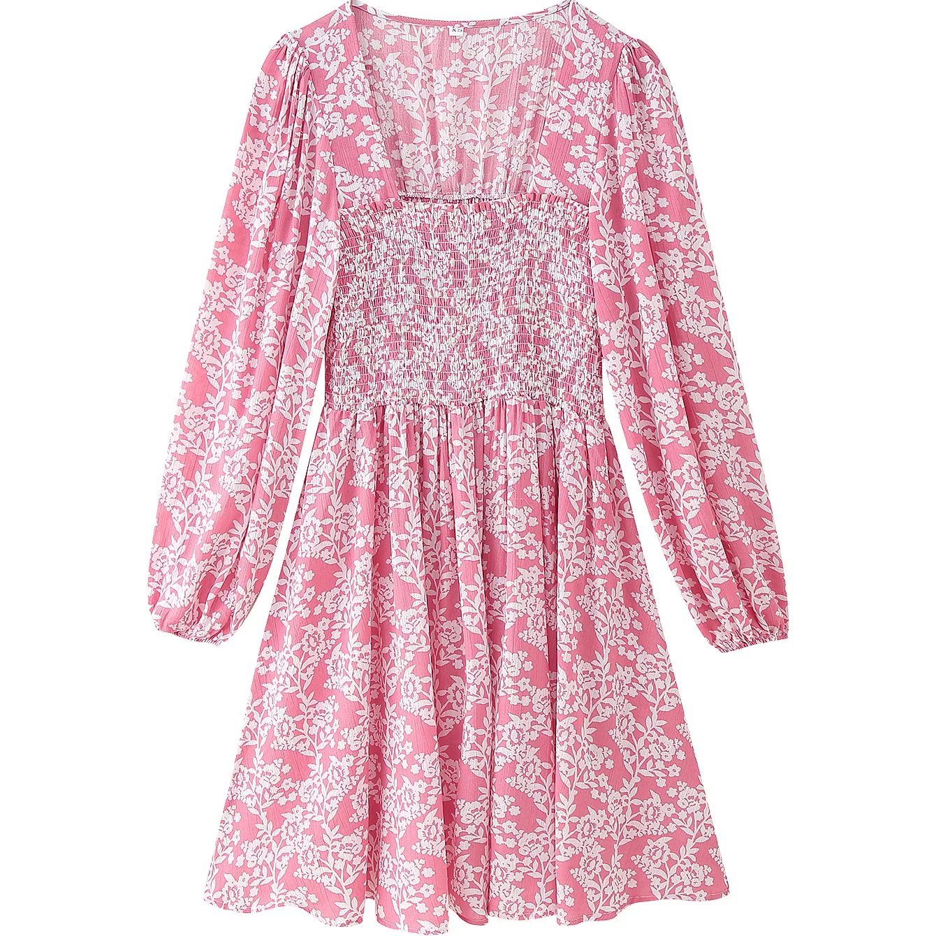 JNLEAOG Faionable Orlo ampio Midi Dr Ele Vita alta Poliestere Estate Lungo Stampa Sve Vacanza Dr per le donne