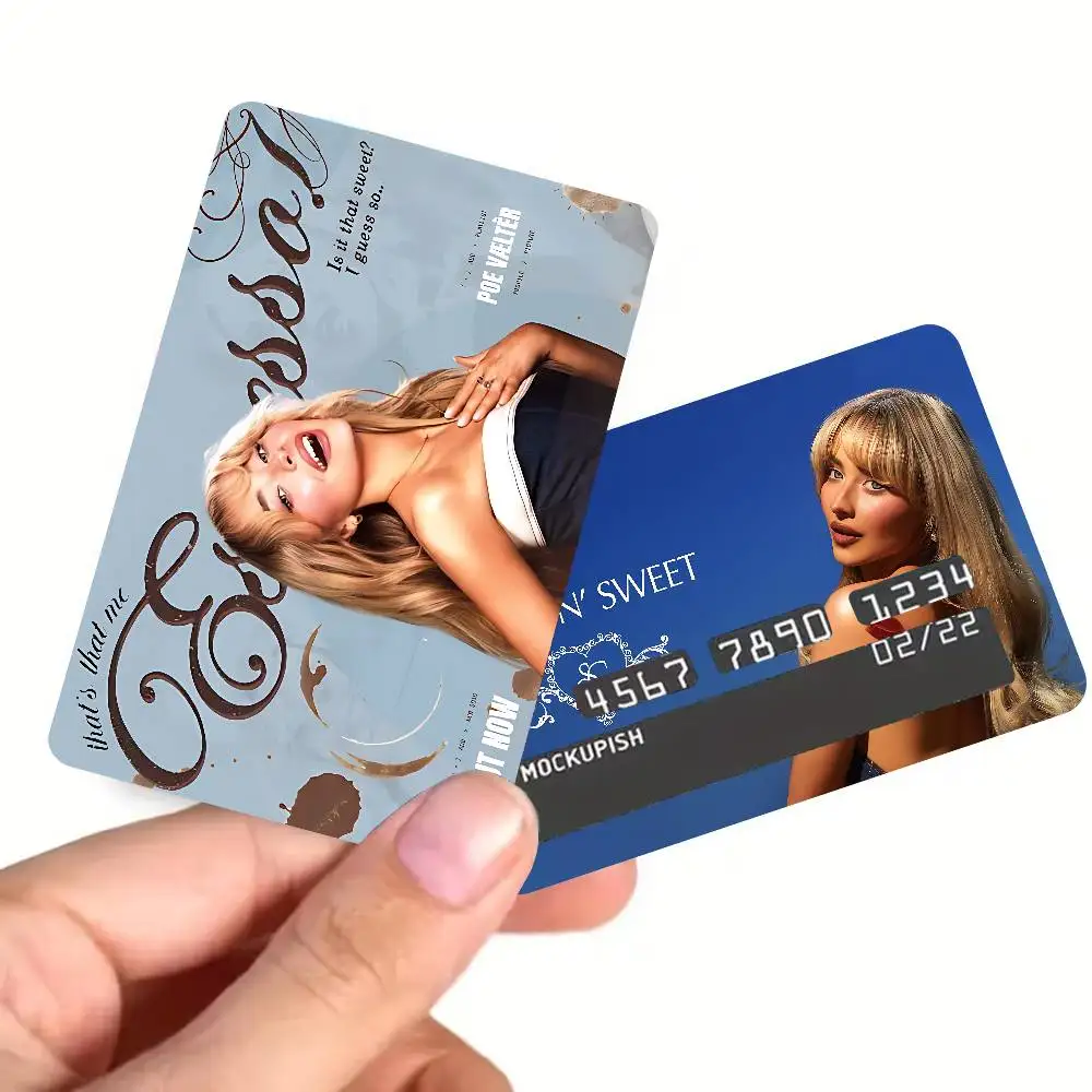 HOt Singer S-Sabrina Carpenter Diy Credit Debit Card Sticker Party Sticker Decoration Waterproof Small Chip Card Skin Sticker
