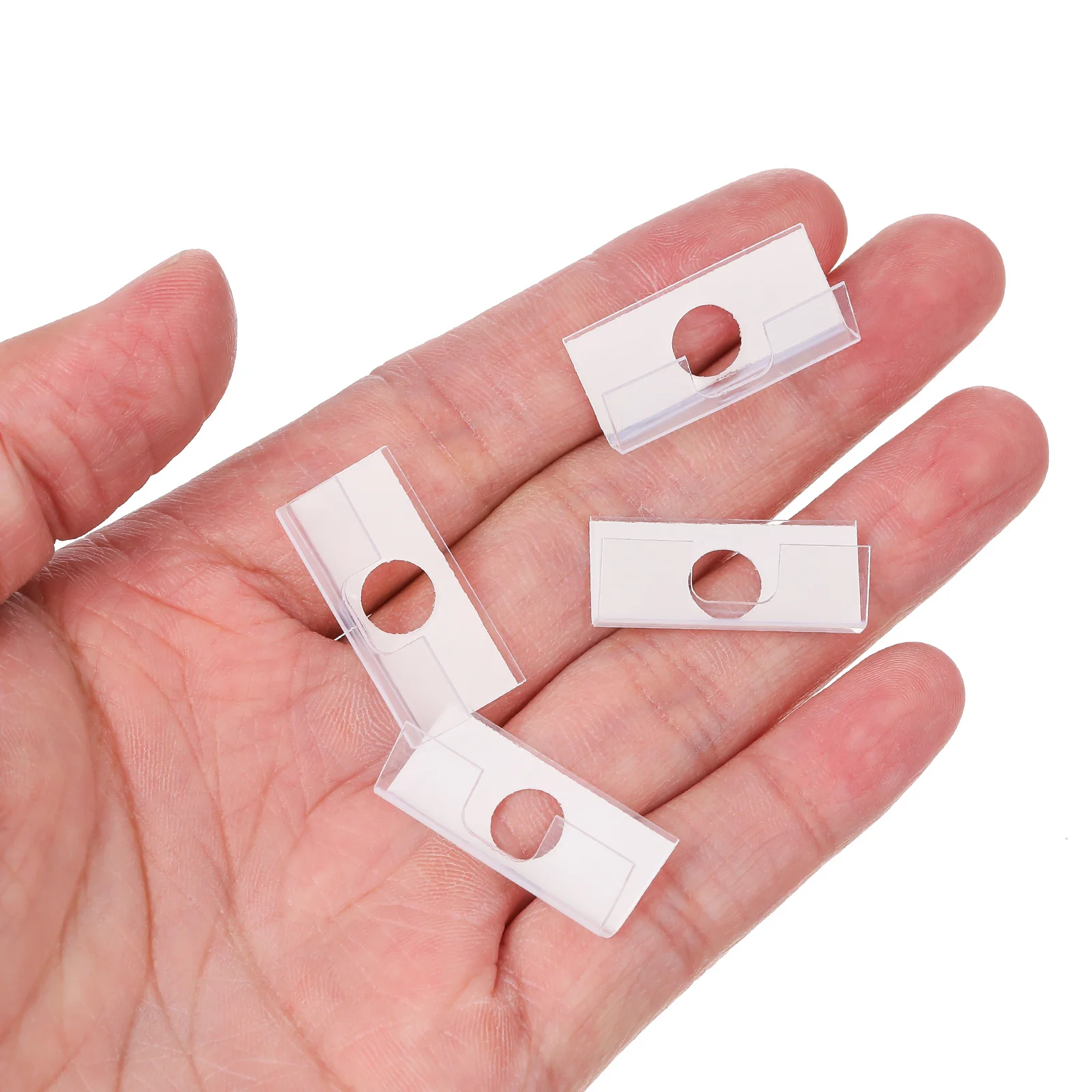 

200Pcs PVC Clear Plastic Adhesive Jewelry Hooks Ear Ring Holders Back Hooks Display Rack for Mall Shop Store Jewelry Accessories