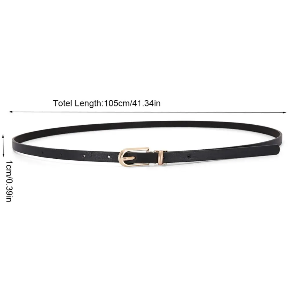 Gift Candy Color PU Leather Waistband Adjustable Waist Belt Thin Belt Waist Strap Alloy Buckle Thin Waist Belt Ladies