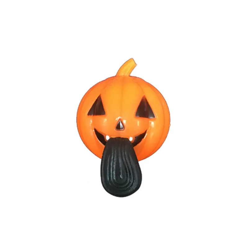 Halloween Finger Slingshot Pumpkin Light Spooky Toys Multifunctional TPR Pull Tongue Vent Ball LED Light-up Projectile Ball Toys