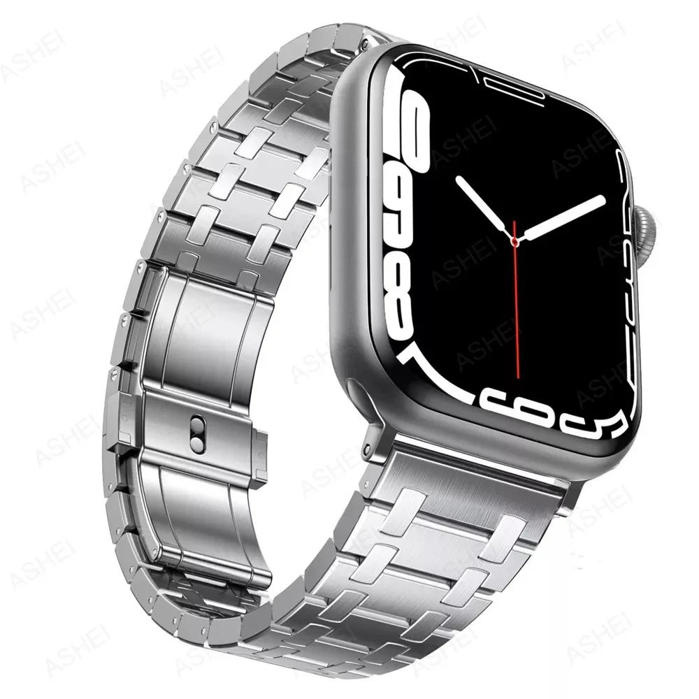 Stainless Steel Strap for Apple Watch Ultra 2 Band 9 8 7 SE 6 5 49mm 45mm 44mm 42mm Metal Link Bracelet iWatch 41mm 40mm Correa