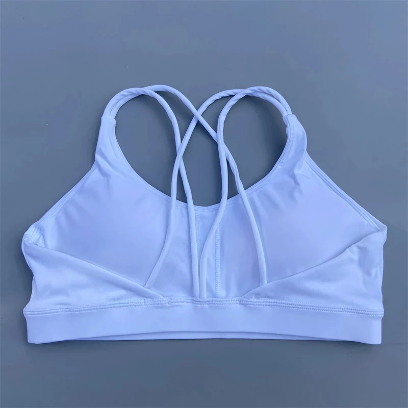 Sujetador de Fitness suave de alta resistencia para mujer, Top deportivo ajustado, ropa interior de entrenamiento integral, gimnasio, Yoga, almohadilla para el pecho, Color sólido