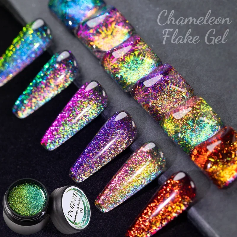 Chameleon Flake Gel Nagellak Fonkelende Aurora Pailletten Nagelgel 5ML Losweken UV Glitter Gel Vernis Hybride Nail Art decoratie