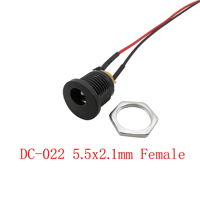 2/5/10Pcs DC-022 Jack 5.5 x 2.1mm DC Power Female Socket to JST PH 2.0mm Pitch 2 Pin Plug Wire Cable Connector 20CM 26AWG