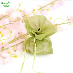 35pcs Colored Solid Mesh Bags Candy Dry Bouquet Flower Drawstring Transparent Bags for Wedding Christmas Decoration Festival