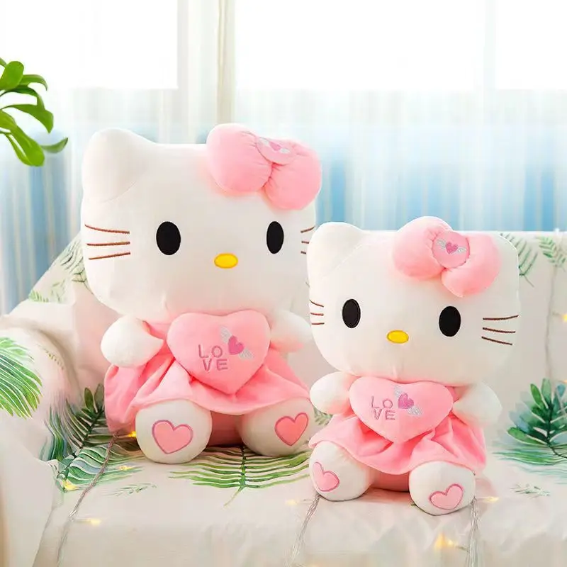 Kaiwa-juguetes de peluche de Hello Kitty para niña, muñeco de peluche de dibujos animados de Anime, almohada suave, regalos de cumpleaños y Navidad