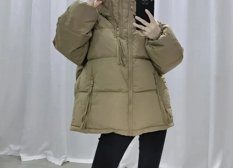 

2025 Winter New Short Cotton Jacket Women's Loose Fashion Versatile Hooded Cotton Jacket
