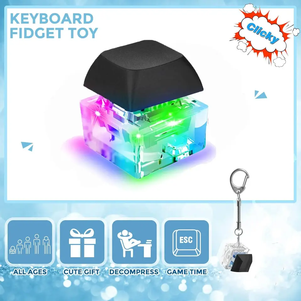 Porte-clés Fidget pour clavier - Soulagement du stress et divertissement