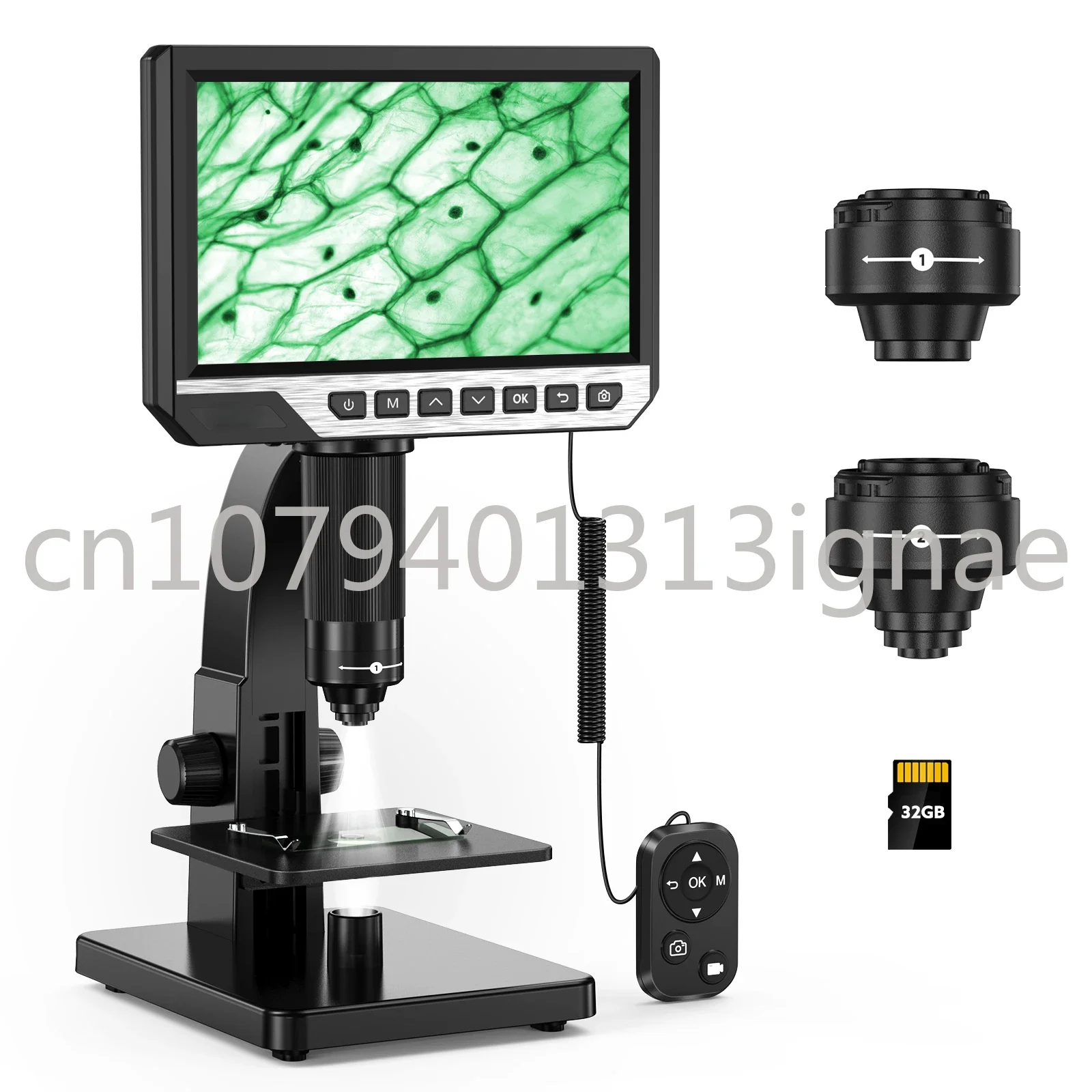 LCD Digital Microscope with Remote Control - 2000X Biological Microscope for Adults with Digital & Microbial Lens