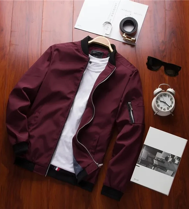 

Autumn Spring Male Casual Streetwear Hip Hop Slim Fit Pilot Coat New Men's Bomber Zipper Jacket Men Clothing Plus Size