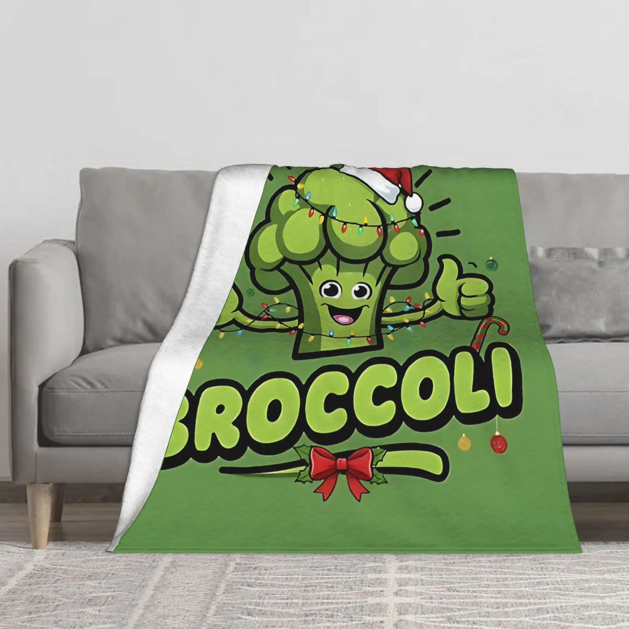 1PC Broccoli Christmas  Broccoli  Toddler Blanket Throw Super Cosy Plush Living Room Sofa
