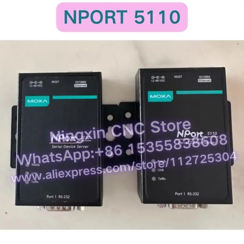 second-hand-nport-5110-moxa-mosha-serial-server-1-port-232-to-network-portstock-functional-test-ok-fast-delivery