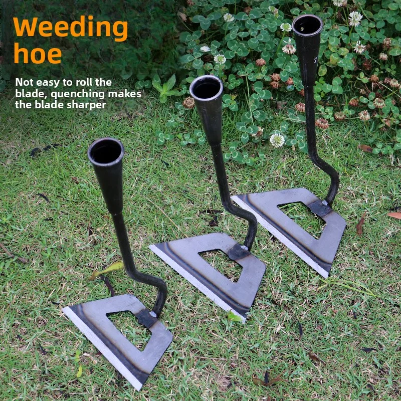 Manganese Steel Thick Sharpened Hollow Hoe All Steel Quenched Integrated Weeding Hoe Farm Vegetable Soil Loosening