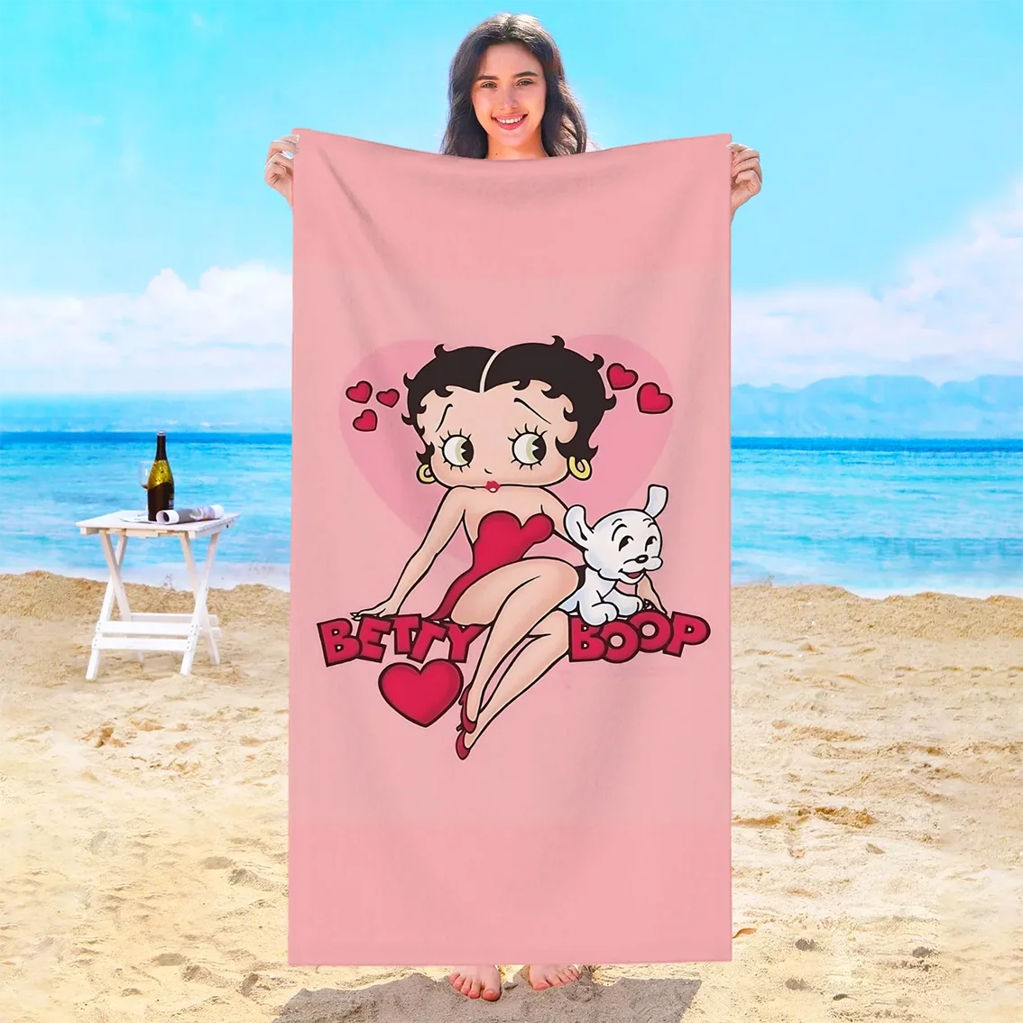 Cute Girls B-Bettys Boops Beach Towel Sauna Swimming Pool Bath Towels Bathroom For Home Playa Travel Spa Baby Microfiber Gym Sea #1