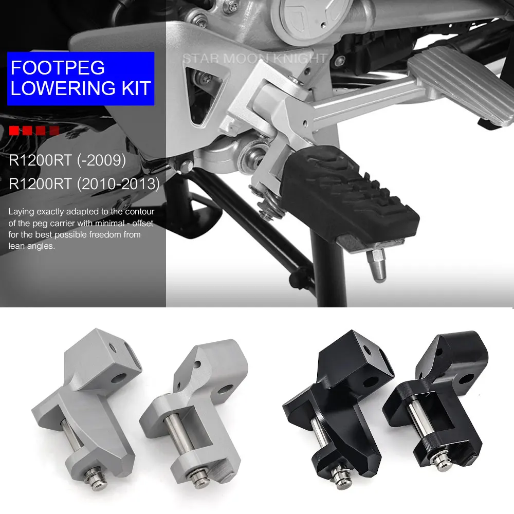 

Footpeg Lowering Kit For BMW r1200 rt R1200RT R 1200 RT 1200RT 2007 2006 Motorcycle Rider Footrest Relocation Front Foot Pegs