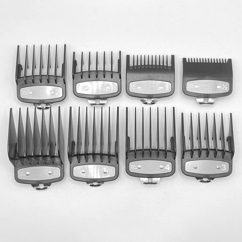 X09AFor Wahl Hair Clipper Guide Comb Cutting Limit Combs 8Pcs Set Standard Guards Attach Parts Electric Clippers Accessories