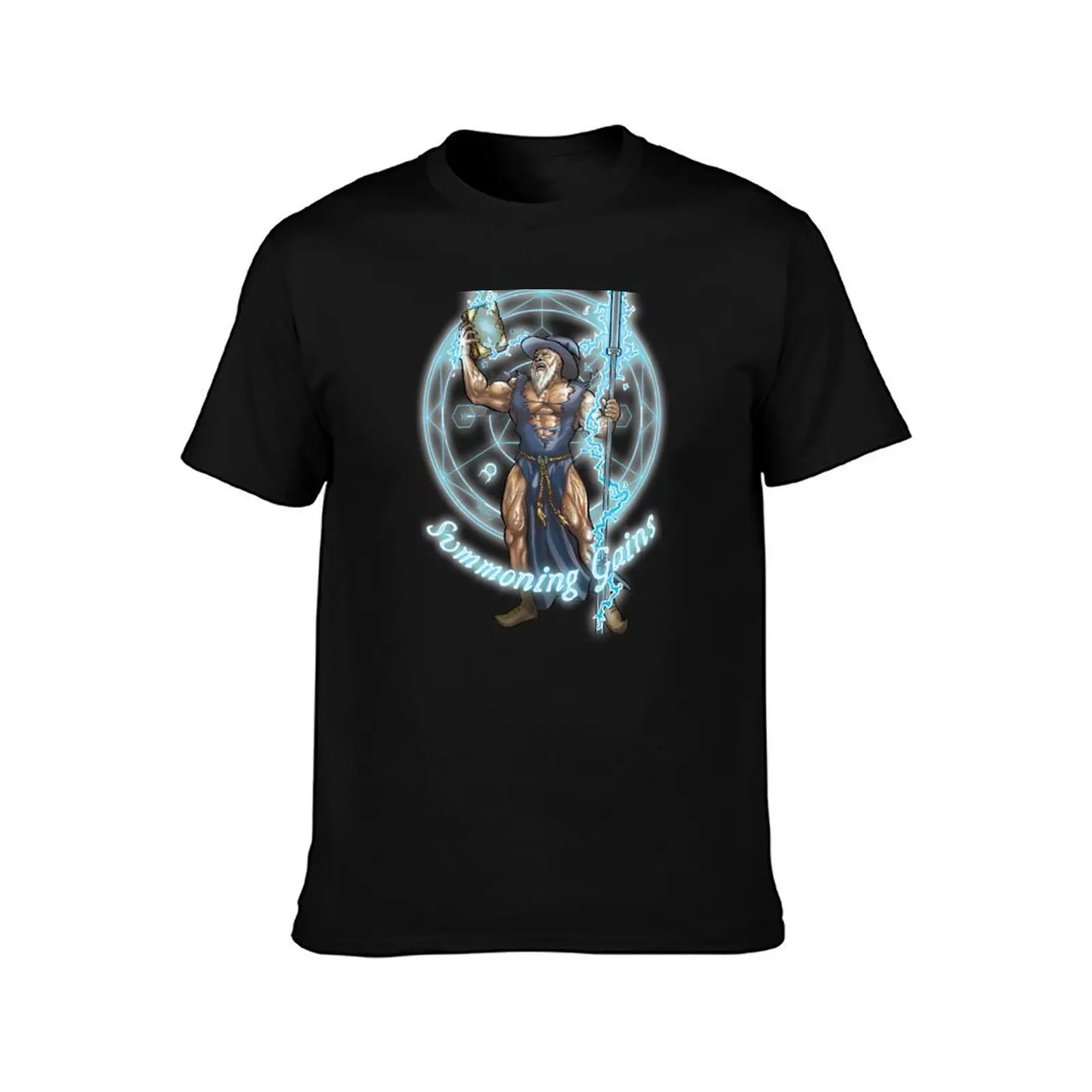 Summoning Gains T-Shirt Summer Casual Cotton Tee Oversized Streetwear Tops Vintage Graphic Print Loose Fit Short Sleeve