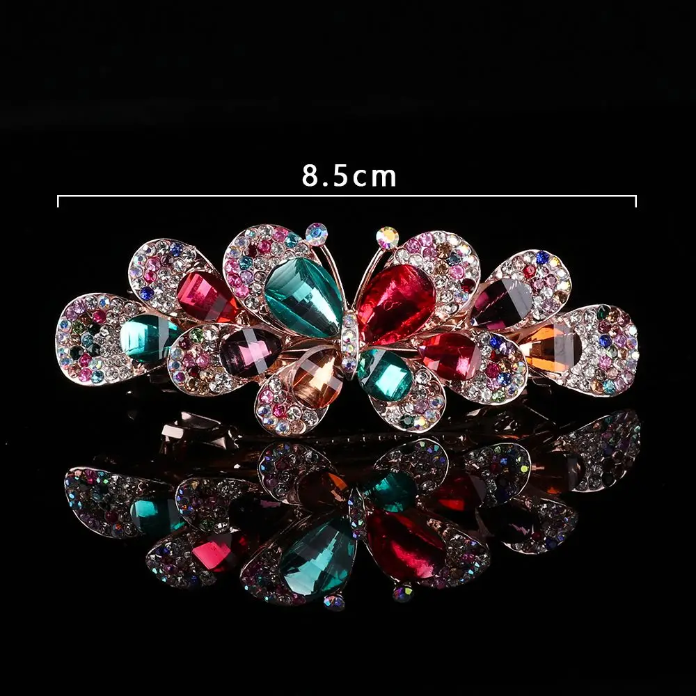 Korean Tiara Resin Floral Ponytail Holder Horsetail Headwear Crystal Hair Clip Flower Barrettes