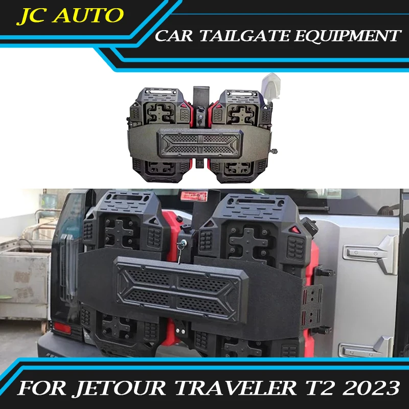 

Подходит для оборудования багажника JETOUR Traveler T2 2023-2024, Модифицированная запасная шина, флагшток, рамка, спасательная панель, внешние аксессуары