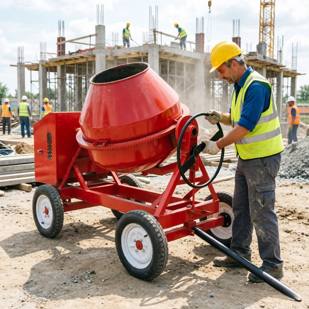 Small Batch Concrete Mixing Tank Adjustable Rotating Speed Wear-resistant Barrel Household Civil Construction Mixing Equipment