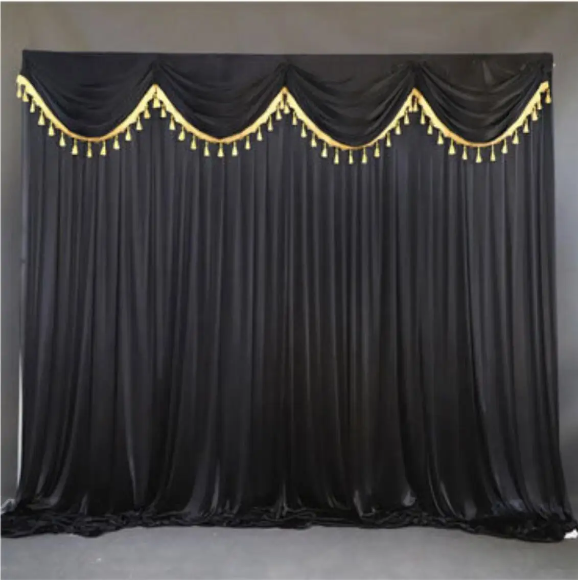 3X6M Ice Silk Backdrop Curtain with tassel swag Formal Event Background Decoration