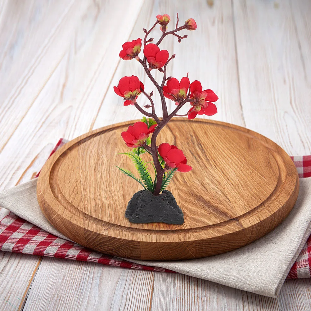 

3 Pcs Plant Sushi Plate Decor nament Sushi Plate Decor Red ColorFlower Japanese Cold Dish Adornment Home Hotel Use