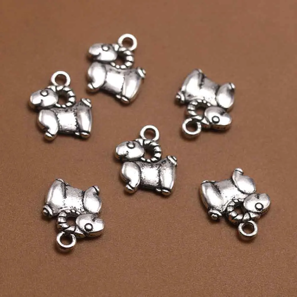 

50pcs Alloy Sheep Pendants Diy Chinese Zodiac Charms Jewelry Making Accessories Necklace Bracelet Dangle Keychain Scrapbooking