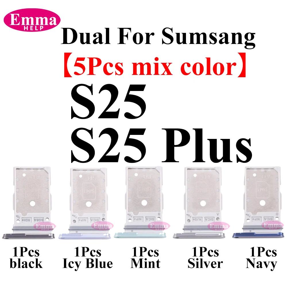 5Pcs Dual Card Micro Nano SIM Card Holder Tray Chip Slot Holder Adapter Socket Parts For Samsung S26 S25 Plus S24 S23 Ultra image 4