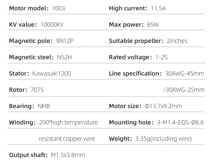HGLRC SPECTER FPV Motor (1PC) - 0802 / 1003 / 1303.5 / 2004