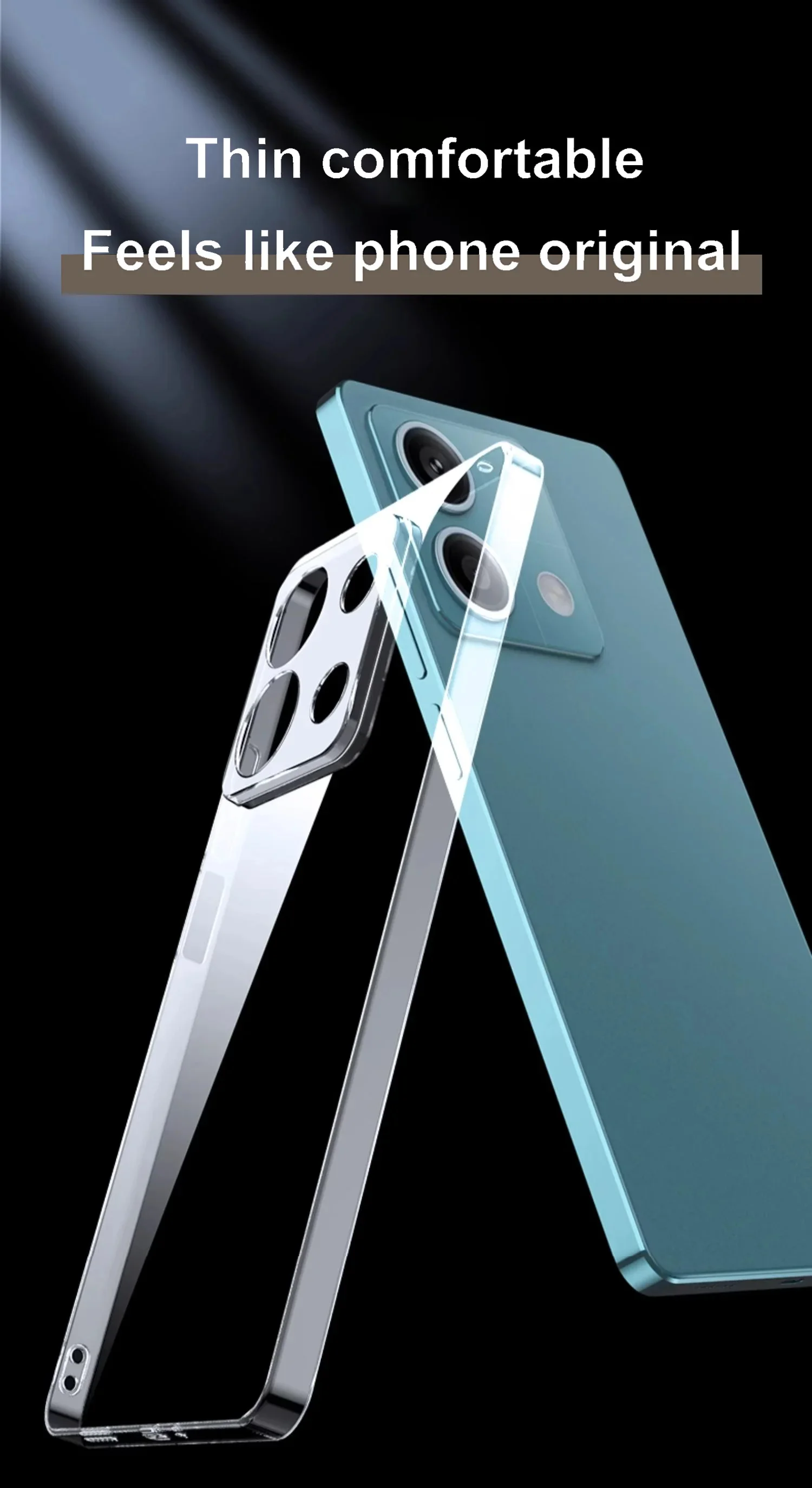 Transparente Silikon-Softhülle für Xiaomi Redmi Note 13 Pro Plus, ultradünn, transparent, TPU-Stoßstange für Redmi Note 13 Pro 4G 5G – Detail 1