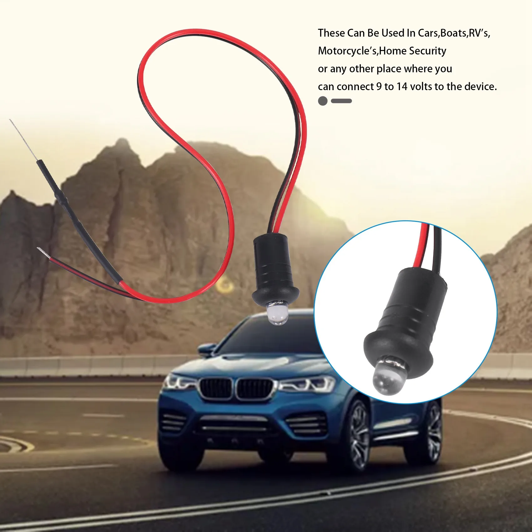 12V Knipperende Dummy Nep Auto Alarm Dash Mount Led Licht (Rood)