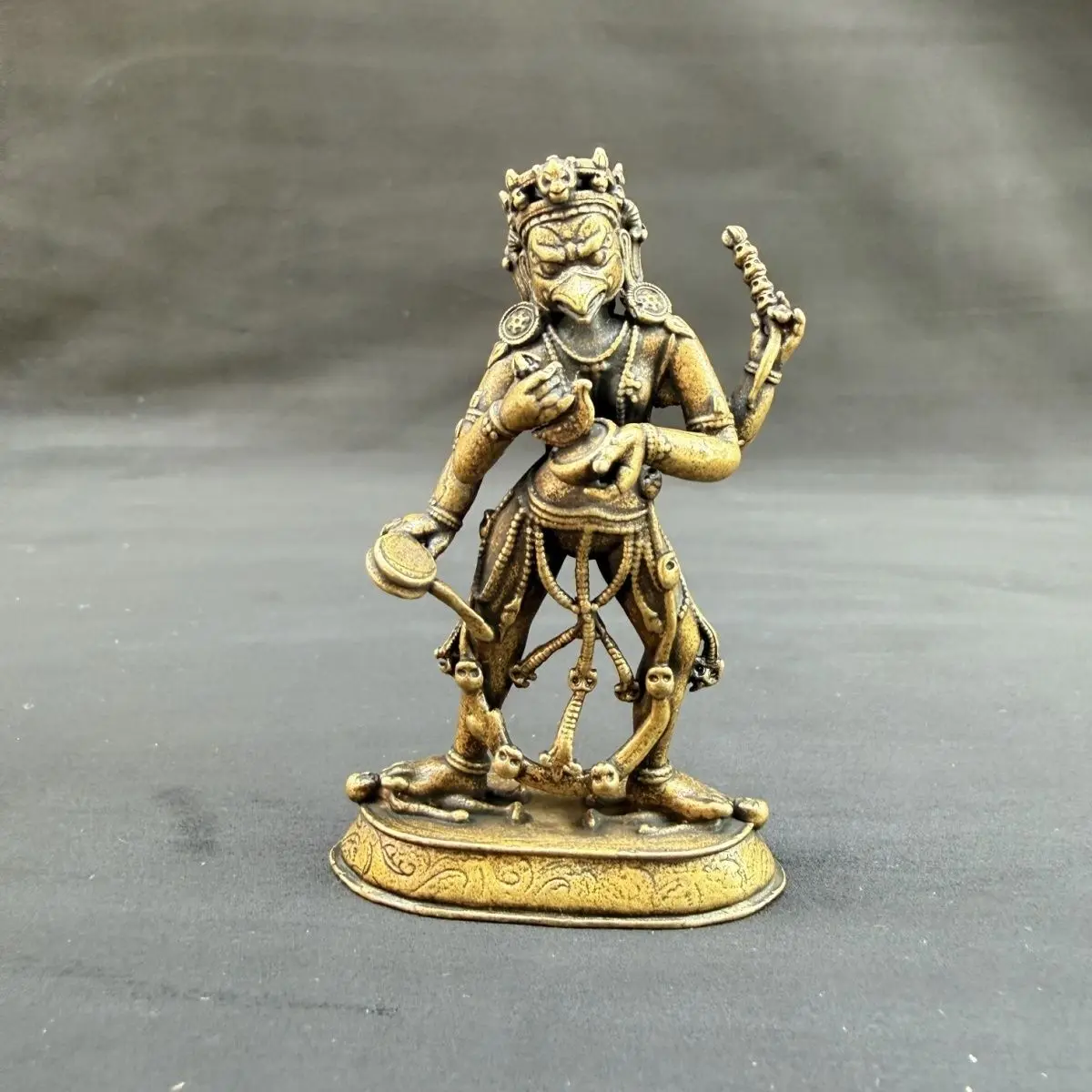 Tibet Tibetan  Four arms Garuda bird god Statues Figurines Lucky Ornaments Home Decoration gifts