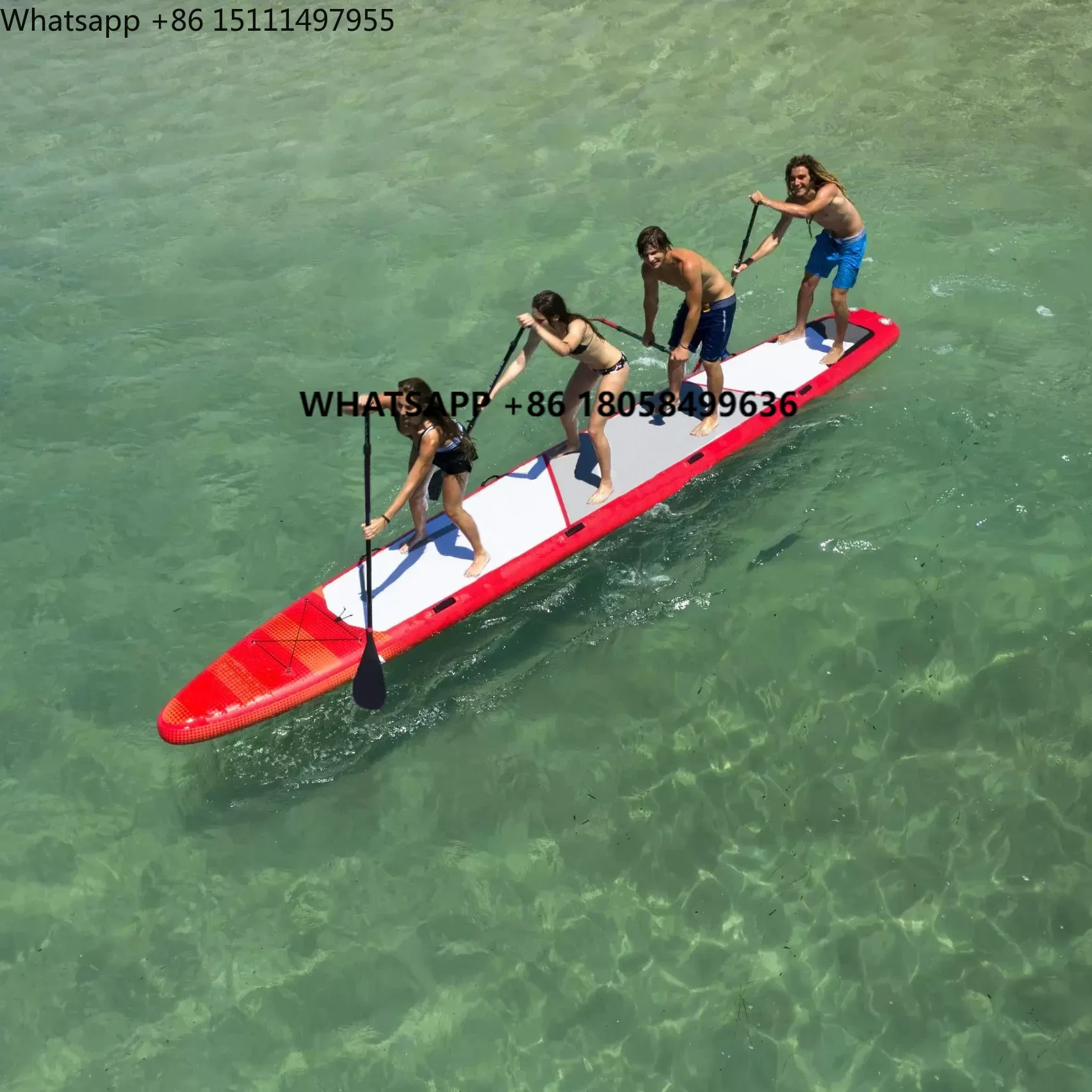 OHO Cheap Inflatable Multi-person Paddle Board Surfboard Long Water-skiing Sup Board