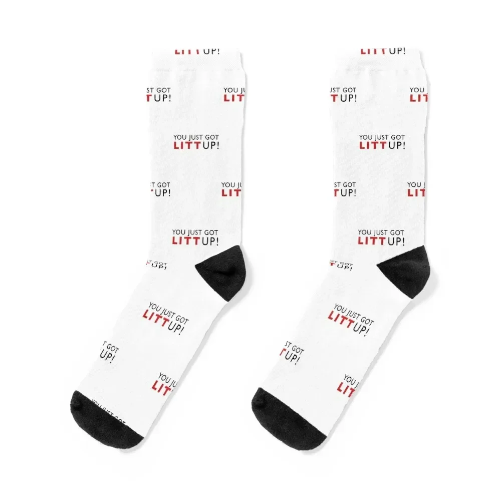 

Suits, You Just Got Litt Up Socks retro men cotton high quality essential cartoon Woman Socks Men's