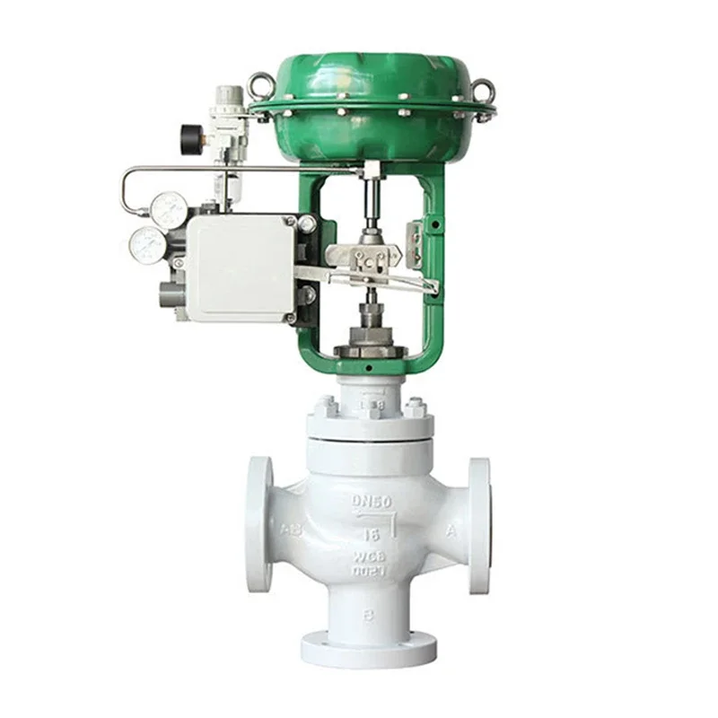 

Pneumatic three-way converging control valve stainless steel shunt mixed oil steam flow proportional control valve