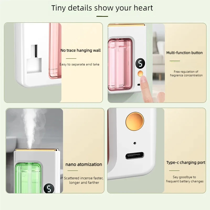 Xiaomi Youpin Automatic Diffuser Aromatherapy Car Perfume Display Essential Oil Humidifier Bathroom Deodorization Air Freshener