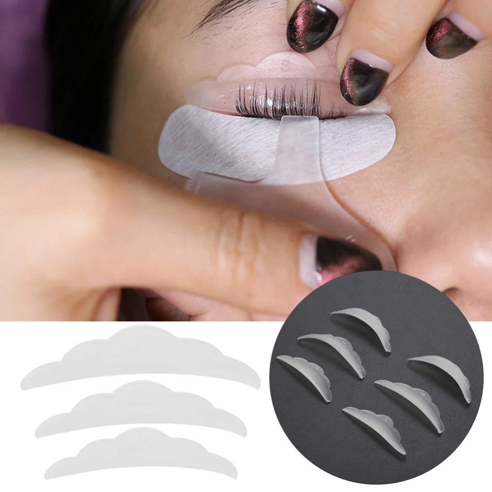 3 Pairs Reusable Eyelash Lifting Kit Silicone Lamination Pad Eyelash Perm Rods False Eyelashes Extension Curler Pad Makeup Tool