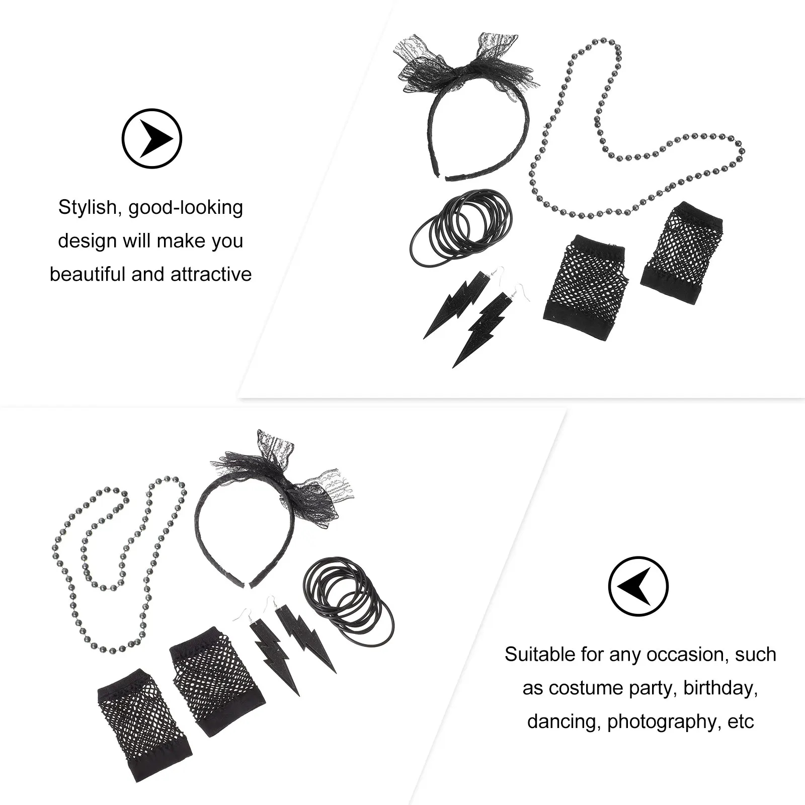 

Party Clothes Neon Accessories Kids Costumes Girls Supplies for Adults Jewelry Outfit