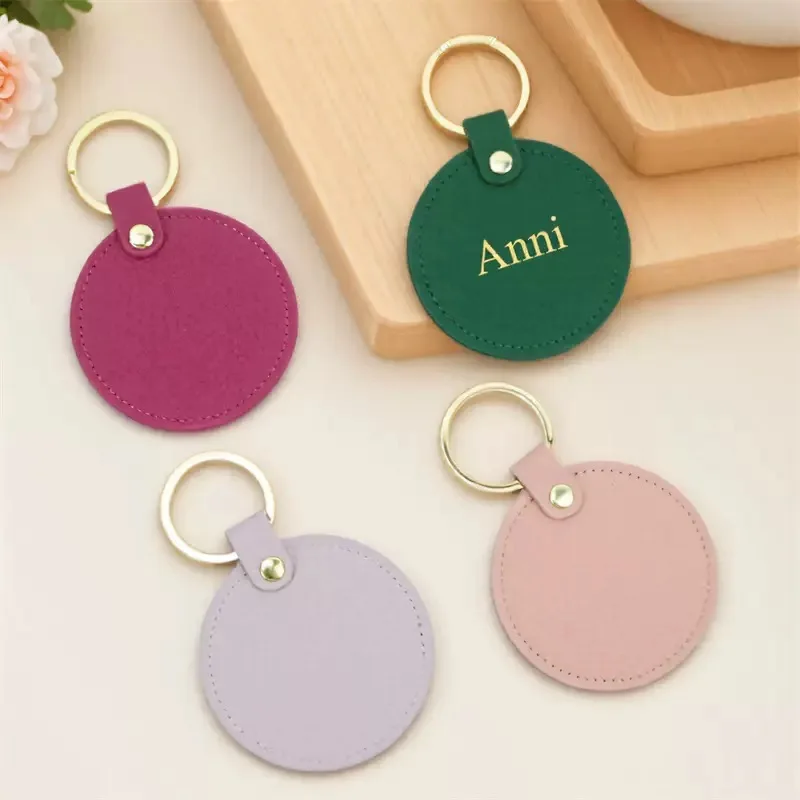 

Custom Logo Leather PU Keychain Personalize Holder Name Number Keyring Laser Engrave Accessory Bag Key Chain for Men and Women