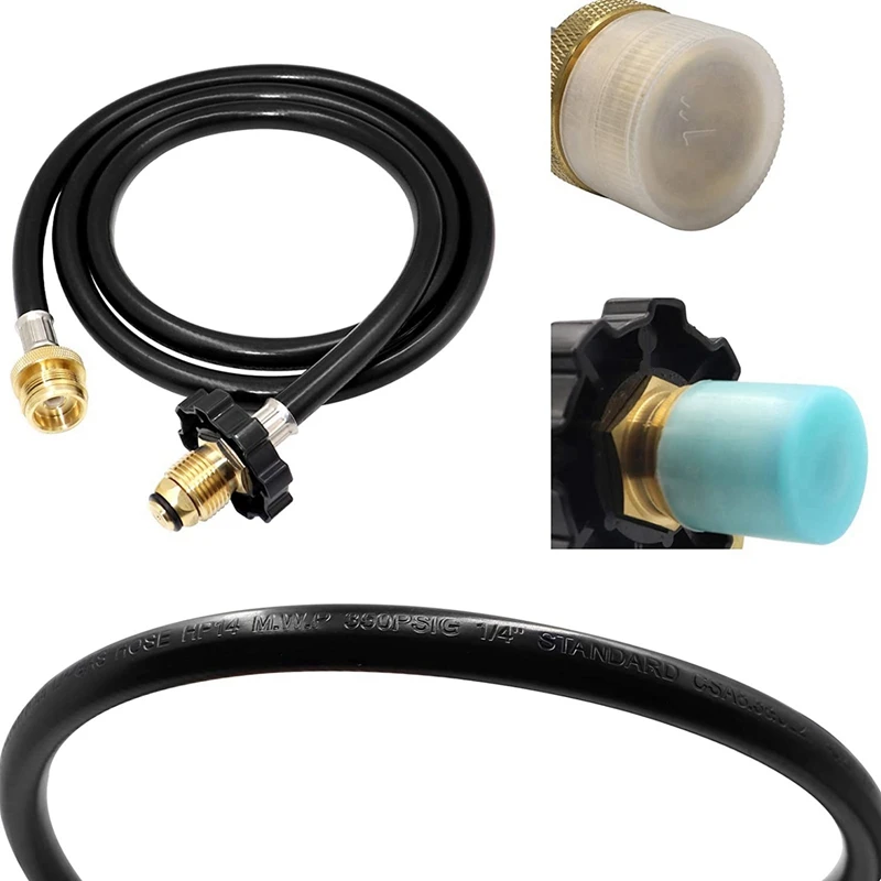 N02R-2 Pack 6FT Propane Adapter Hose 1Lb To 20Lb,POL Male Connection Hose For Buddy Heater,  Stove, Portable Grill