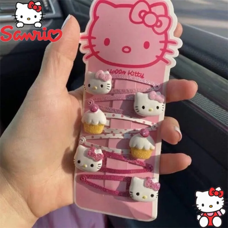 

Kawaii Sanrio Hairpins Pink Hello Kitty Girl Heart Hair Clip Bangs Clip Girl BB Clip Jewelry Girls Kids Birthday Christmas Gifts