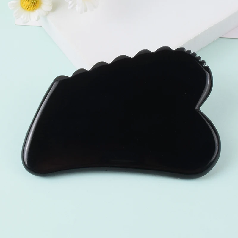 

Пилообразное сердце, массажный инструмент для лица, Гуа Ша, натуральный камень, обсидиан, массажер для головы, шеи, против морщин, целлюлита, кожи, здоровье, красота