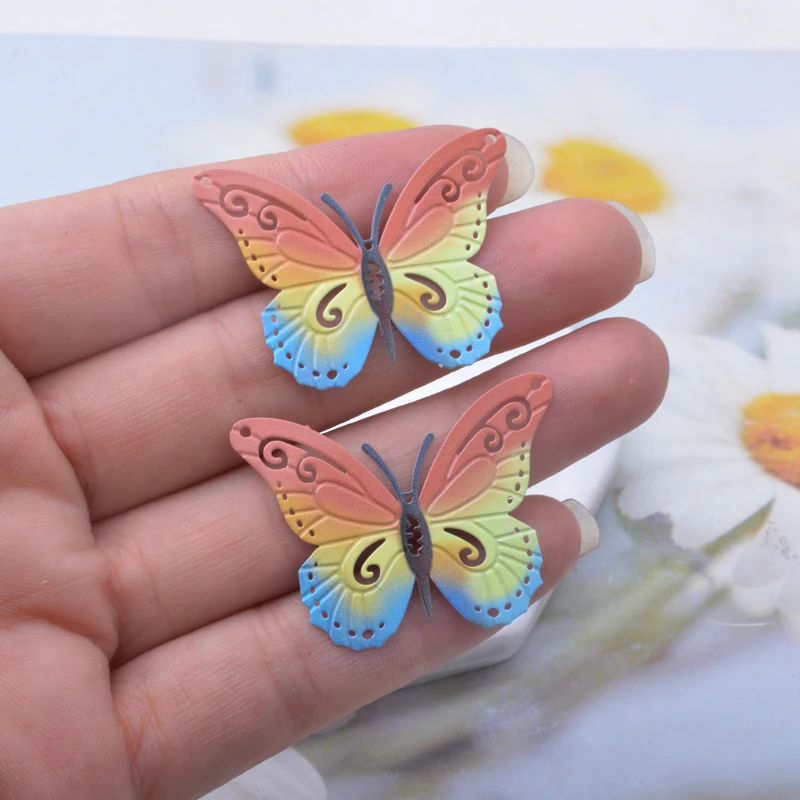 6 Stück/Set Edelstahl-Schmetterlings-Halskettenverbinder mit 4 Löchern, Schmetterlings-Druck-Anhänger, DIY-Schmuck, Ohrringe, Mädchen-Anhänger – Detail 10