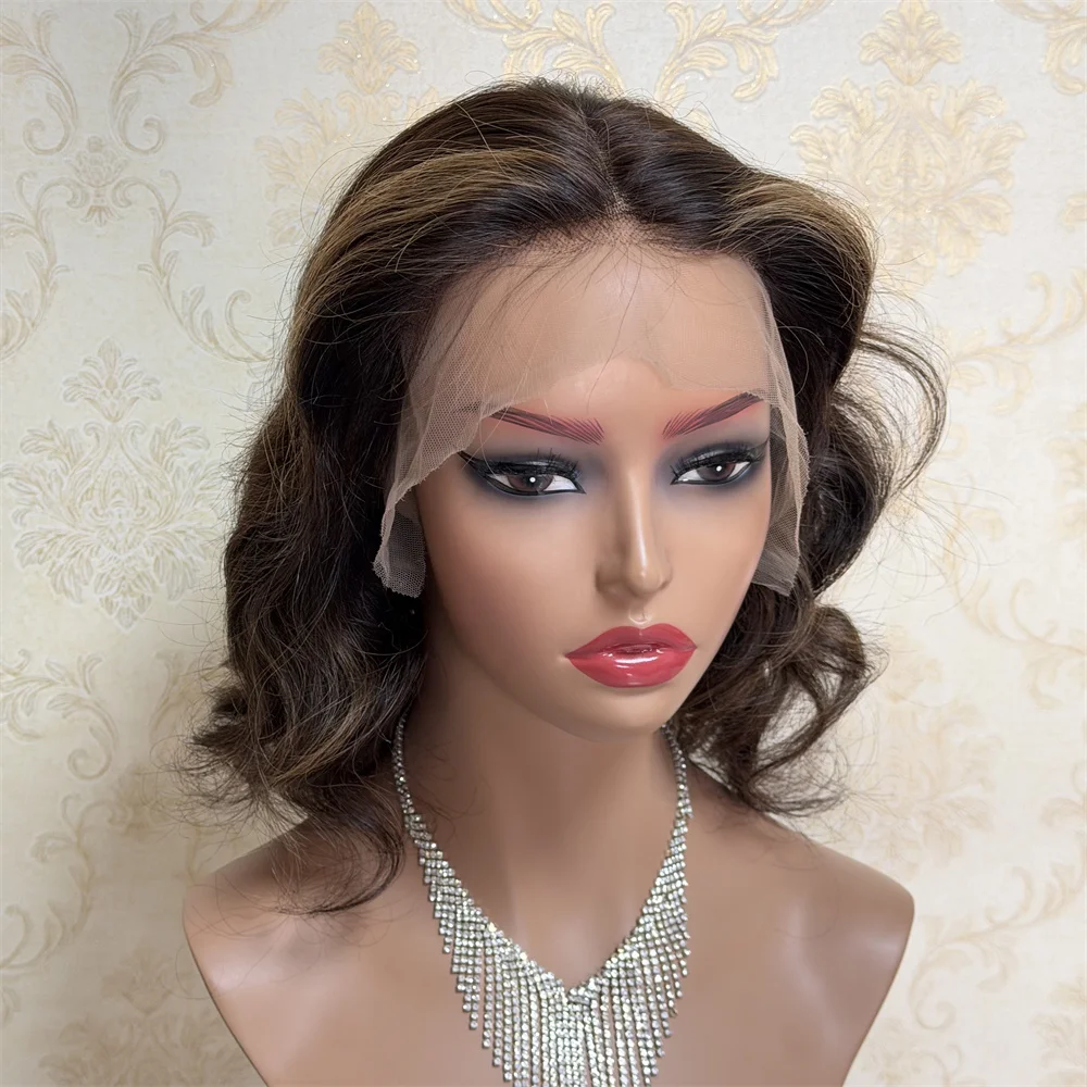 

13x4 Black Brown Body Wave Lace Front Wigs Ombre Bob Wig HD Lace Frontal Wig 100% Real Human Hair Glueless Chea Human Hair Wigsp