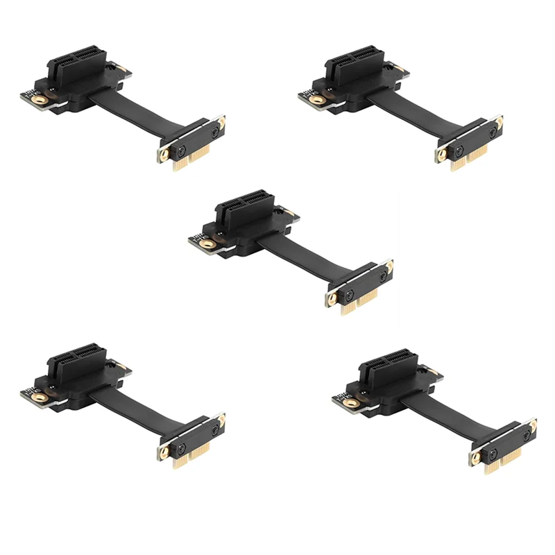B50B-5X PCIE X1 Riser Cable Dual 90 Degree Right Angle Pcie 3.0 X1 To X1 Extension Cable 8Gbps PCI Express 1X Riser Card 5CM