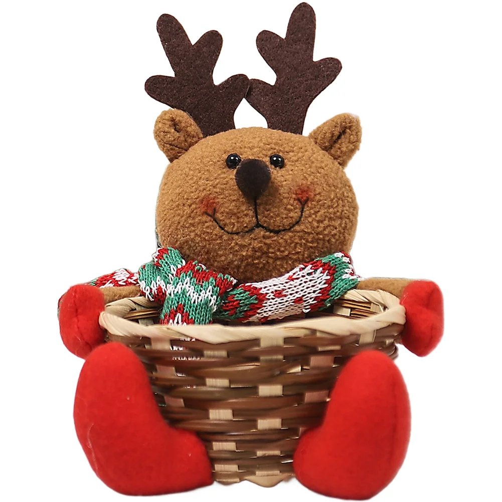 

Candy Basket Child-Friendly Decoration 17*16*12cm Cartoon Santa Basket Adorable Character Themes Festive Holiday Decor